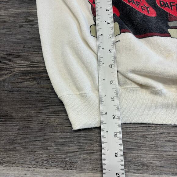 Vintage Hanes Tis The Season To Be Greedy Daffy Duck Mens L Retro Sweatshirt USA - Picture 7 of 8